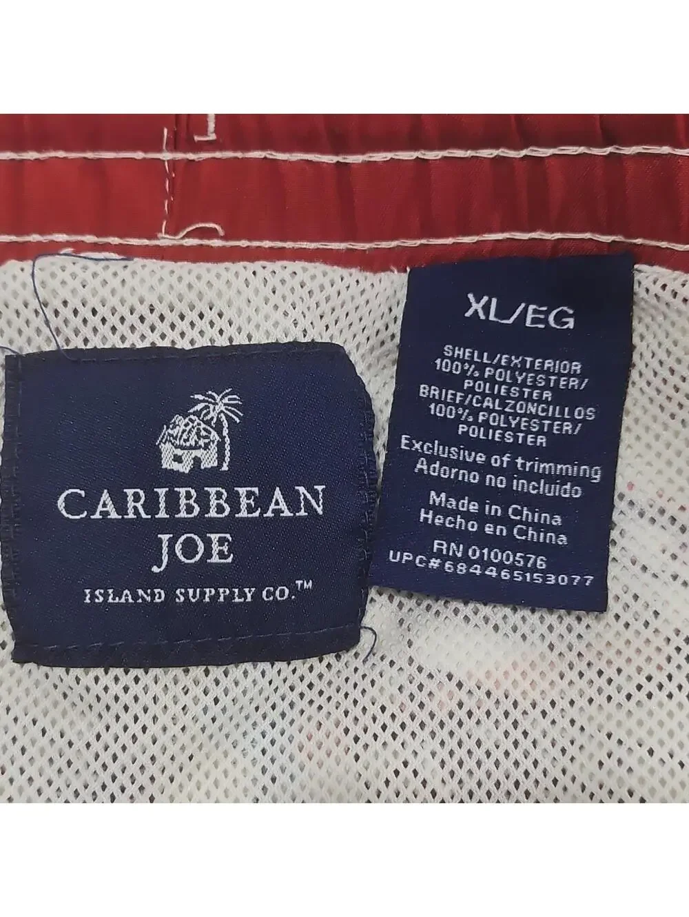 Caribbean Joe Men’s Swim Trunks XL Multicolor‎ Graphic Drawstring Pockets 0124
